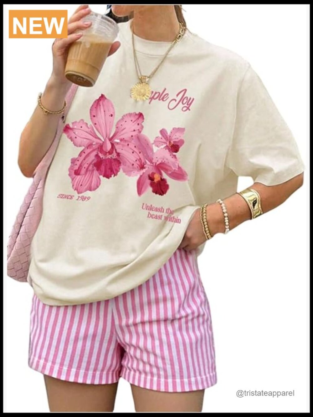 Women's 2 Piece Floral Top & Striped Shorts Lounge Set Summer Outfit S